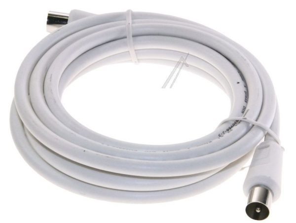 COAX-AANSLUITKABEL STEKER/ CONTRA CLASS:A,  WIT 2,5MTR.