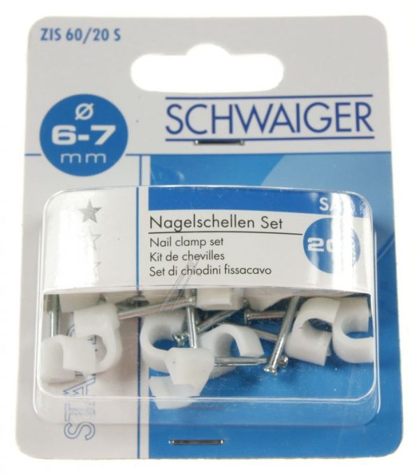 ZIS60/ 20S532 KABELHOUDERS 6 - 7MM/ 20STUKS IN BLISTER WIT