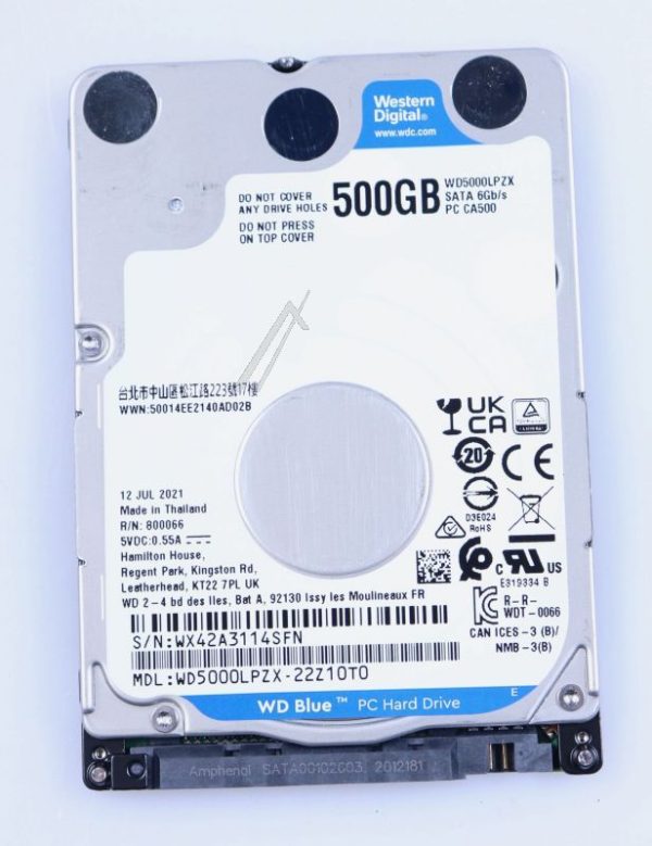 WD BLUE™ WD5000LPZX 500GB 2,5"/ SATA-3 FESTPLATTE