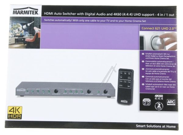 CONNECT 621 25008327 HDMI AUTO SWITCH M.DIGITAL AUDIO U.4K60 (4:4:4) 4 IN /  1 UIT