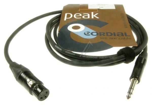 CPM 5 FV ADAPTERKABEL JACK-STEKER 6,35MM. STEREO /  XLR-CONTRA 5,0MTR.