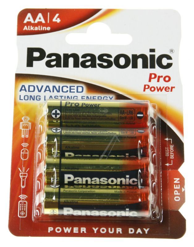 PANASONIC 1,5V PRO POWER ALKALINE AA BATTERIJ, BLISTER À 4 STUKS f60ce8848fe199d0e2773e02150dbc64