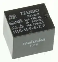 TIANBO 24VDC 10A-250VAC RELAIS, 1 WISSELAAR - ALTERNATIEF VOOR HF7FD