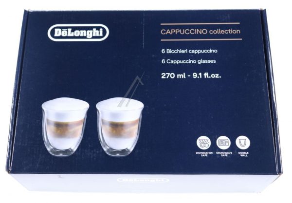 DLSC301 5513284441 DE CAPPUCCINO COLLECTIE,  270 ML,  SET VAN 6 DUBBELWANDIGE GLAZEN