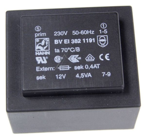 12V-375MA BVEI3821191 PRINTTRAFO 230V EI38 4,5VA 35,1X41,0X28,1MM