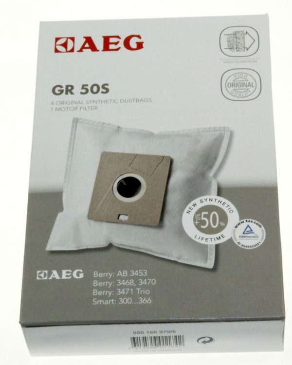 GR50S 9001669796 STOFZUIGERZAKKEN,  4 STUKS , VOOR  geschikt voor AEG