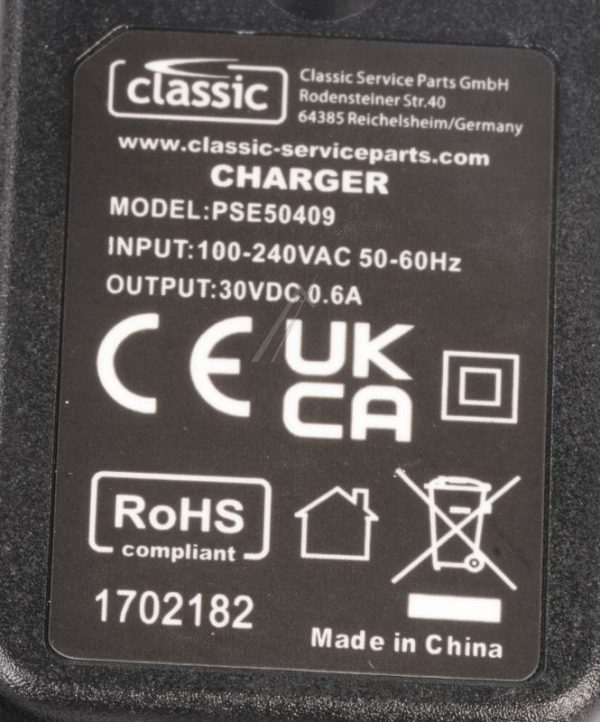 PSE50409 EU LADEGERÄT ALTERNATIV FÜR KÄRCHER VC5, FC5, FC7