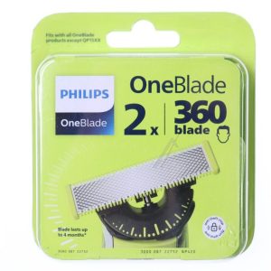 QP420/ 50 ONEBLADE 360° RESERVEMES,  ZILVER,  2 STUKS