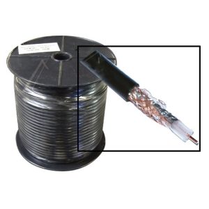 COAX GRONDKABEL ZWART,  Ø :7MM. >58DB. ROL À 100MTR.