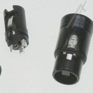 NC3FXX-BAG XLR-CONTRA 3-POL. ZWART VERCHROOMT -NEUTRIK-