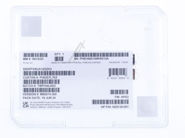 N29139-001 512GB M.2 2280 P41 PLUS PCIE N