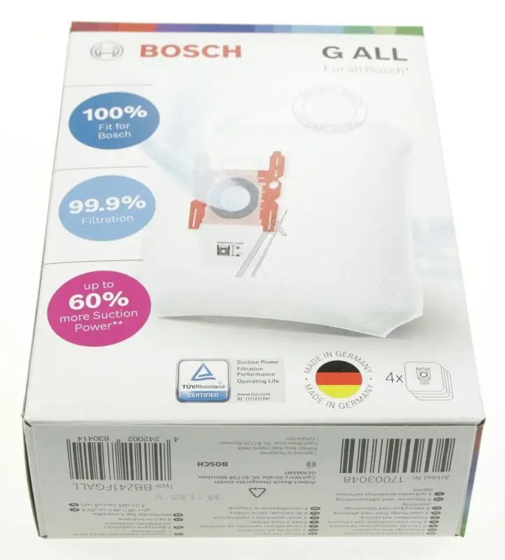 BOSCH_SIEMENS BBZ41FGALL 17003048 STOFZUIGERZAKKEN TYPE G ALL, 4 STUKS VOOR ALLE TYPE G-SERIES bd666e49a8d12a7407687922ff385749