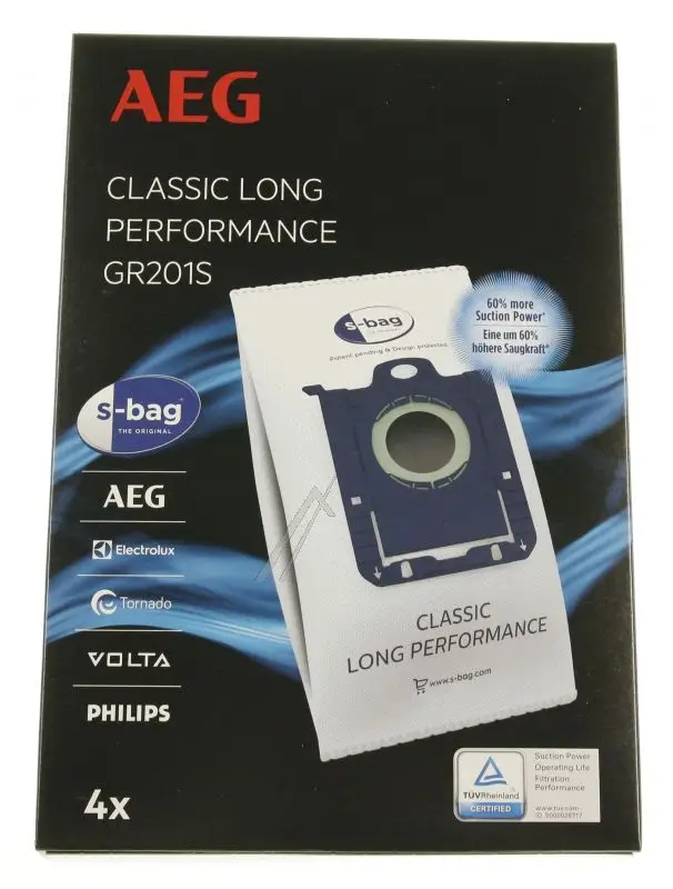 ELECTROLUX _ AEG GR201S 9001684746 STOFZUIGERZAK CLASSIC LONG PERFORMANCE 4 STUKS 0c6bc003d8d77baae9a21f19504c5996
