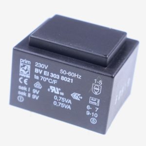 2X9V-83MA BVEI3038021 PRINTTRAFO 230V EI30 1,5VA 27,8X32,8X22,1MM