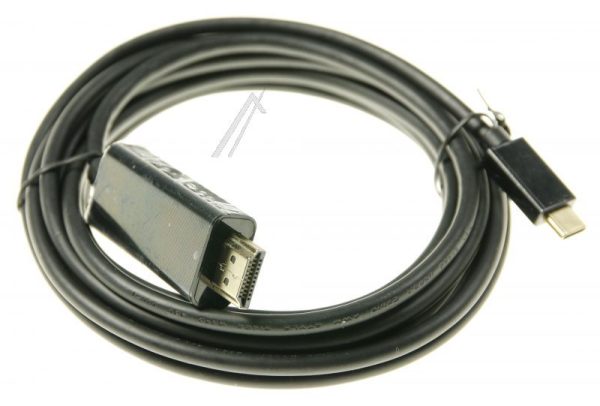 HDMI KABEL 1E: USB TYPE C-STEKER - 2E: HDMI-A-STEKER PLUG & PLAY 3,0M ZWART/ GRIJS