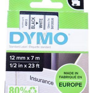 S0720530 LABELBAND ZWART/ WIT 12MM/ 7M DYMO D1-BAND