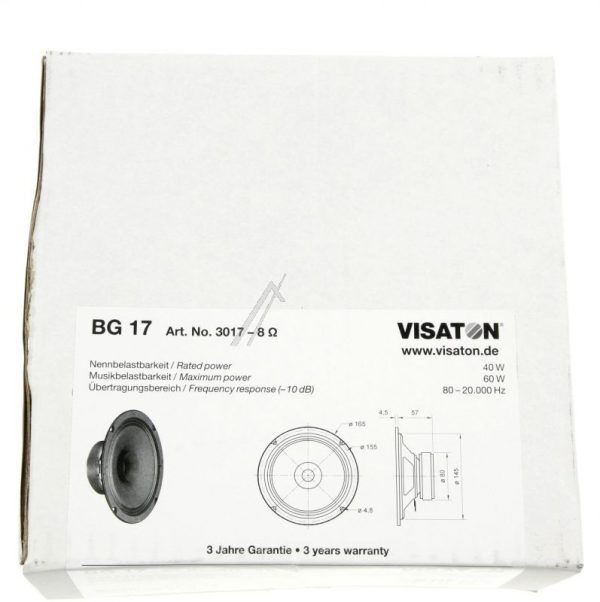 BG17 3017 LUIDSPREKER,  BREEDBAND,  16 CM,8 OHM