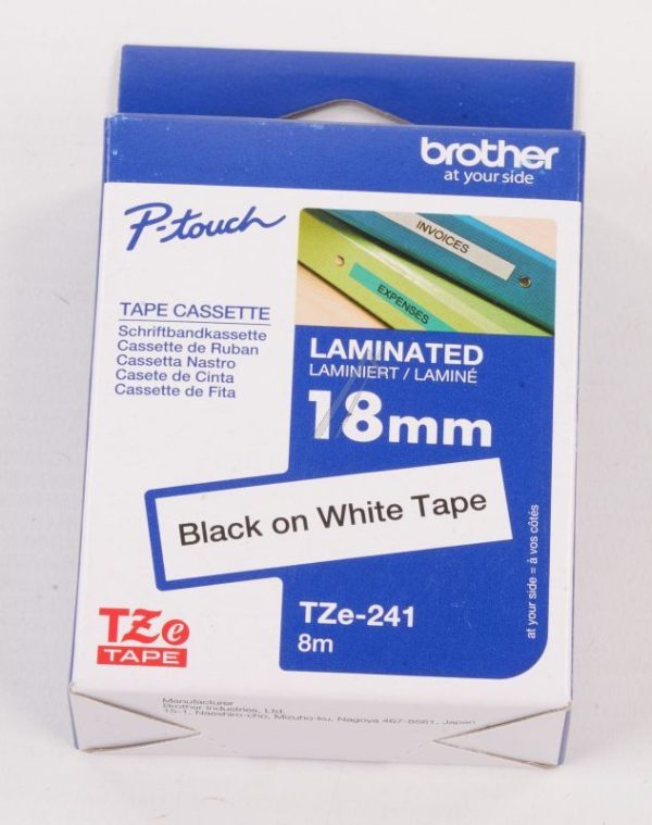 TZE-241 INKTLINT ZWART/ WIT 18MM VOOR BROTHER