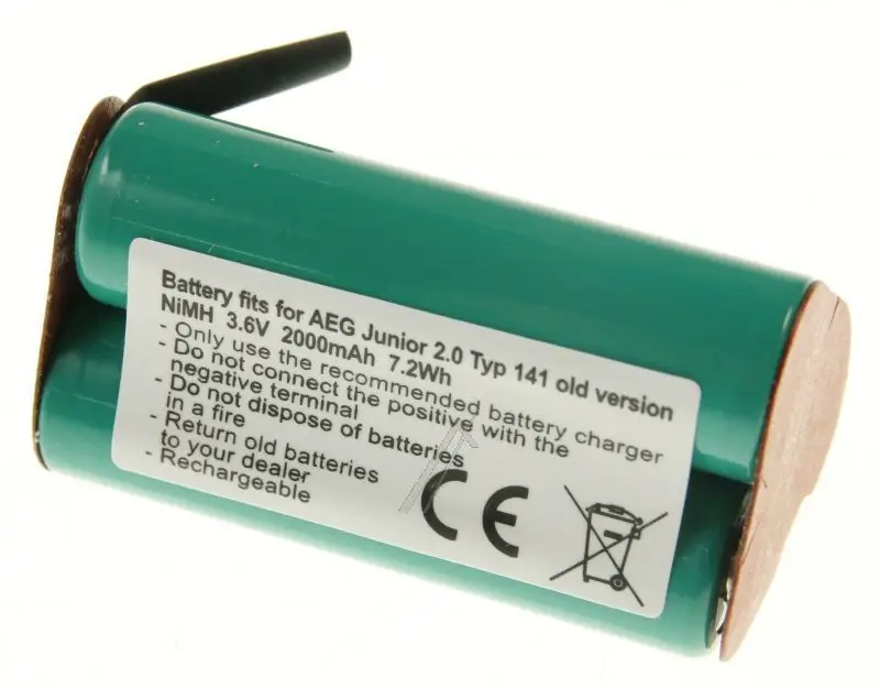3,6V-2000MAH NI-MH STOFZUIGER-ACCU V. AEG JUNIOR 2.0 TYPE 141, OUDE VERSIE 5c4e489212d46469599139a600e4693a